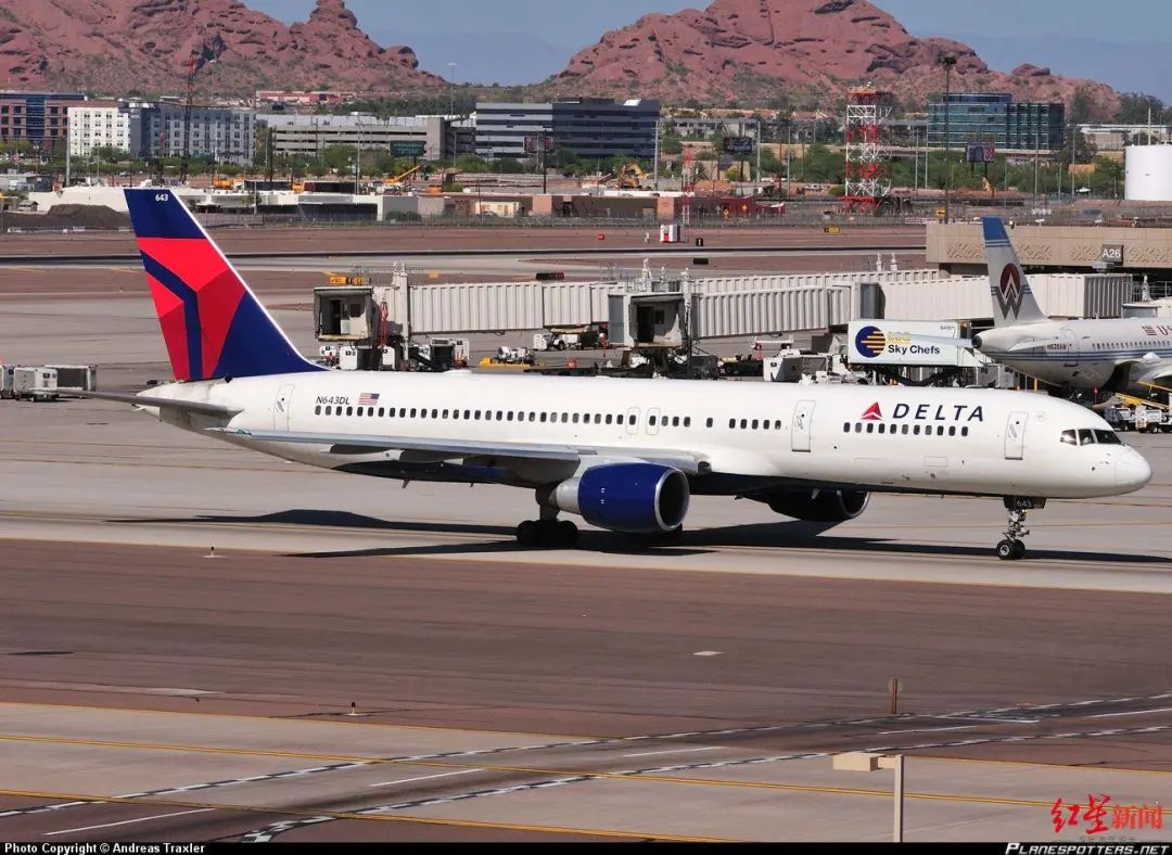 ▲达美航空的这架航班型号为波音757-200,载有近200名乘客