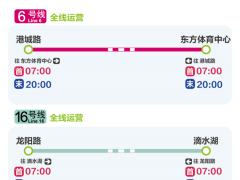 重要通知！上海地铁6、16号线运营时段为7至20时，其他线路仍暂停运营