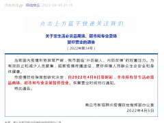 河南商丘：6日起所有非生活必需品商场、超市和专业卖场暂停营业
