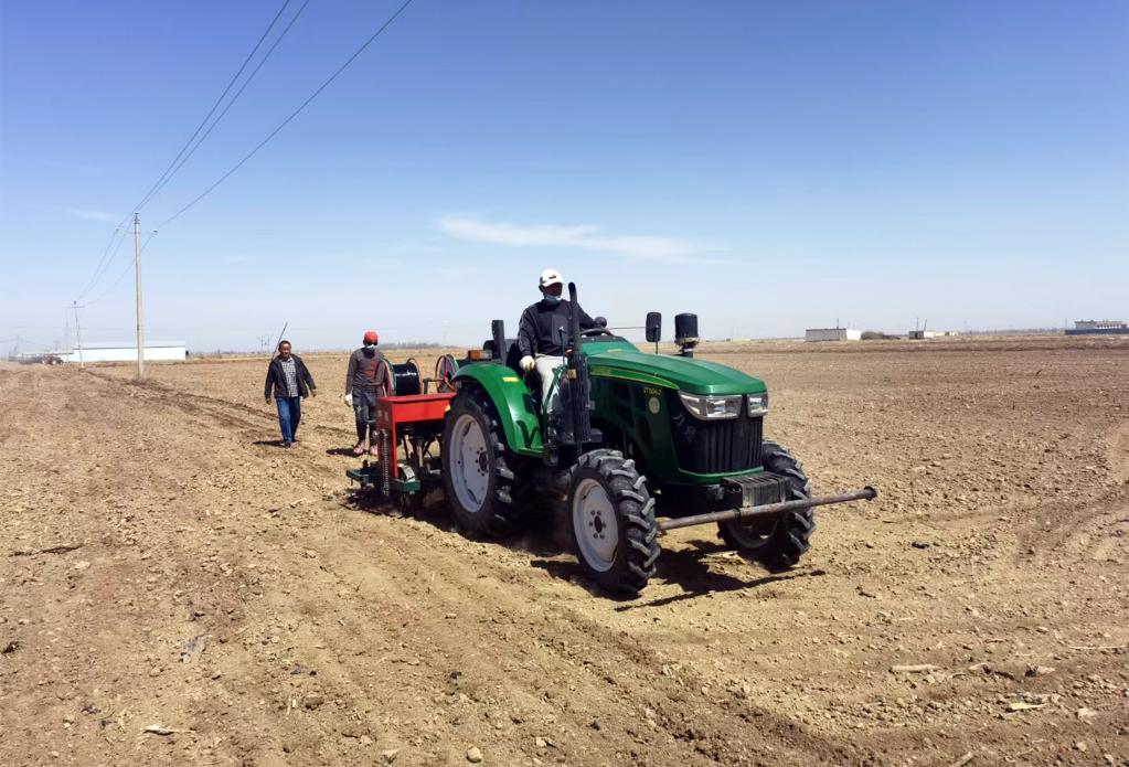　　内蒙古河套灌区农民春耕。（受访单位供图）