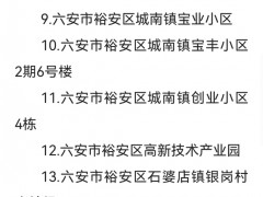 安徽六安多地划定风险地区和管控区域