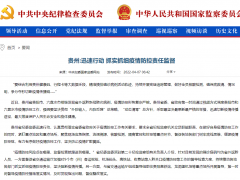中央纪委国家监委网站：贵州迅速行动 抓实抓细疫情防控责任监督