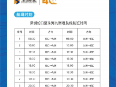 深圳蛇口至珠海九洲港往返航班恢复运营