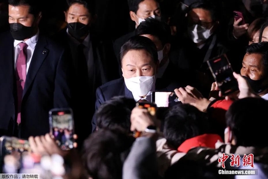 资料图:3月10日,韩国最大在野党国民力量党候选人尹锡悦当选该国新一任总统。