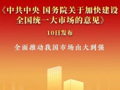 《中共中央 国务院关于加快建设全国统一大市场的意见》发布