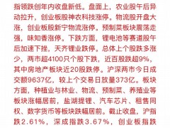 收评：创业板指跌超4%创年内新低 两市超4000只个股下跌