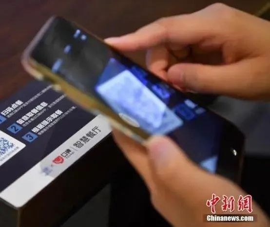 资料图:一消费者正在进行扫码支付。中新社记者 刘冉阳 摄