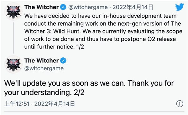 反复横“跳”!《巫师3》次世代版转由CDPR内部开发