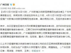 4月13日15时至14日15时广州新增确诊病例23例、无症状感染者5例 详情公布