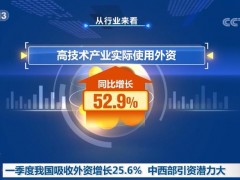 一季度我国吸收外资增长25.6% 中西部引资潜力大