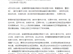 4月16日吉林省新增本地确诊病例167例、无症状感染者525例