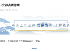 王贵胜任安徽省委常委