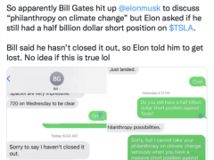 矛盾又一次公开？马斯克承认曾私下询问盖茨“是不是做空了特斯拉”