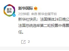 法国总统大选第二轮投票：出口民调显示马克龙赢得选举胜利 成功连任