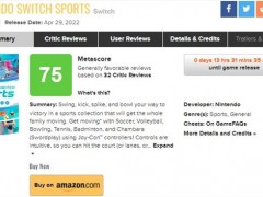 《Switch Sports》媒体评分解禁 M站均分75多半好评