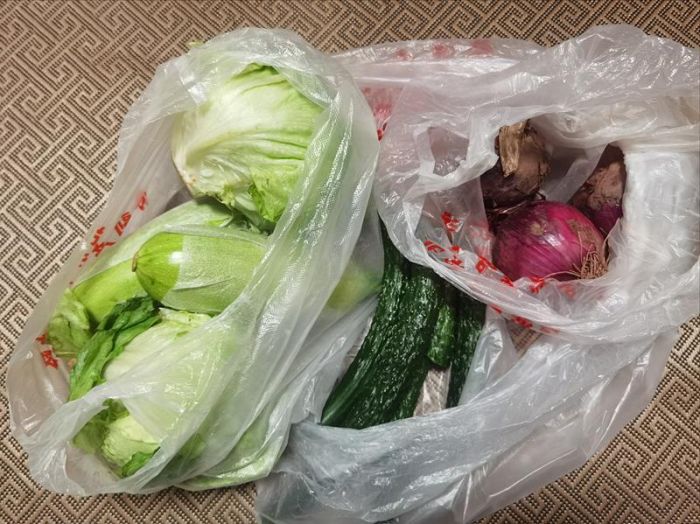 社区为弘善家园居民免费发放的蔬菜(央广网发 受访者供图)