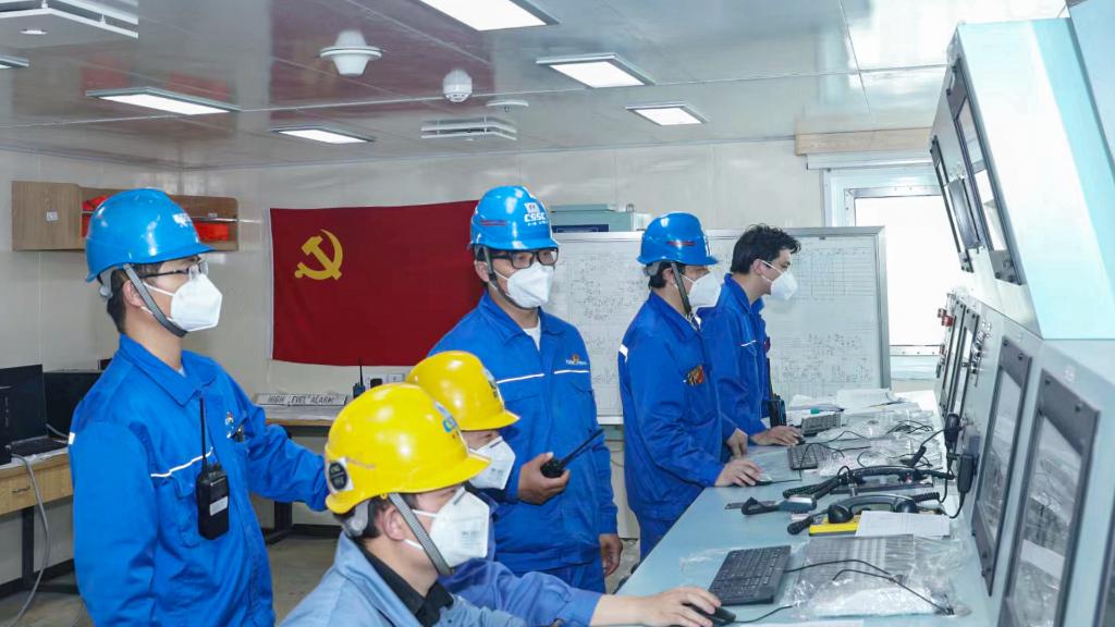 沪东中华长兴造船基地复工复产。(受访者供图)
