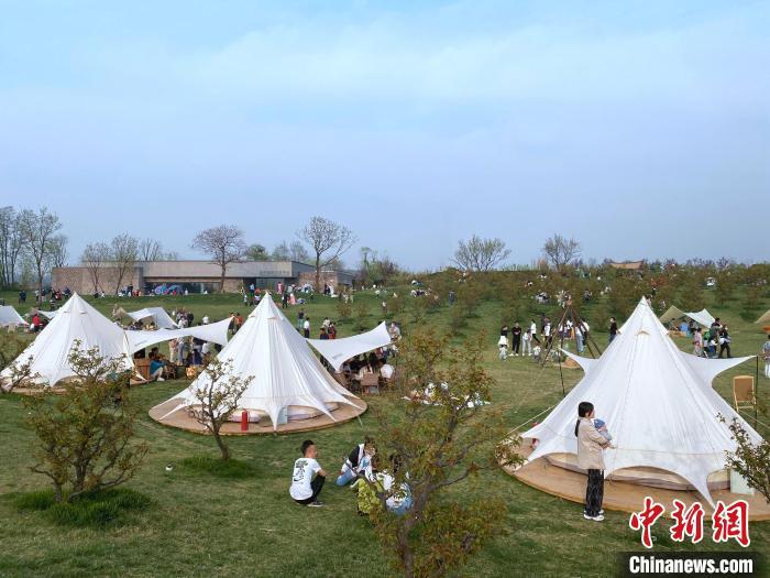 资料图:西安市周边的一处露营地。 张一辰 摄
