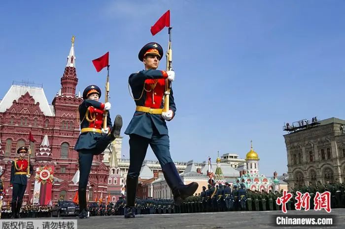 2022年5月7日,俄罗斯举行纪念卫国战争胜利77周年红场阅兵式总彩排。