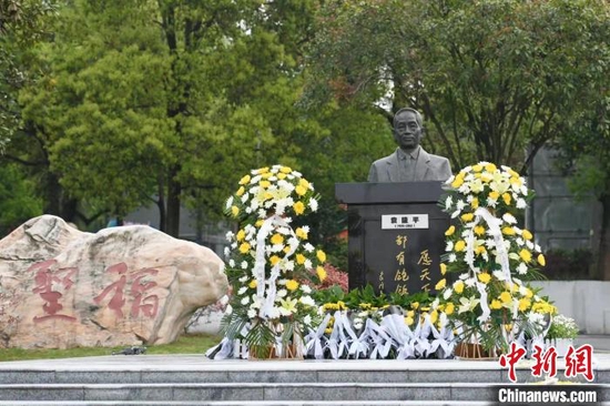 袁隆平铜像。 杨华峰 摄