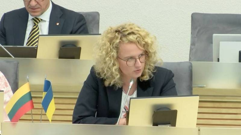 立陶宛经济与创新部长阿尔莫奈特(资料图)。图自台媒