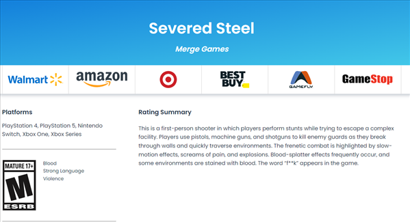 《断钢》主机版通过ESRB评级 M级,发售日暂且未知