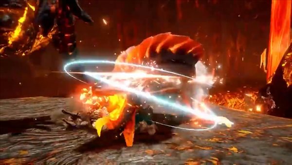 《怪物猎人:崛起 曙光》战斗演示 激战熔翁龙/千刃龙