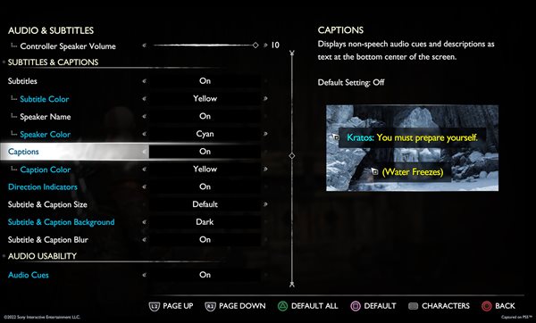 《战神:诸神黄昏》辅助功能介绍 超60项自定义功能