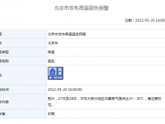 北京市发布高温蓝色预警：大部分地区日最高气温将达35～36℃