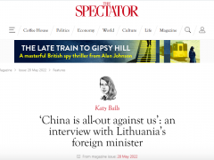 立陶宛外长借英媒采访指责中俄，透露立中贸易额已减至原来的0.3%