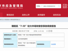 北京发布朝阳区“7·30”较大中毒和窒息事故调查报告