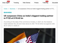 “美国超过中国成印度最大贸易伙伴”，印度巨大机会？