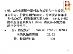 未确认融资费用摊销示例