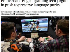 英媒：为保持语言纯洁性，法国禁止电子游戏中使用英语术语