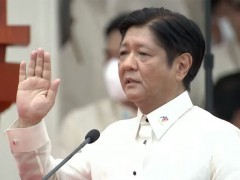 马科斯宣誓就任菲律宾总统 就职前与杜特尔特会谈