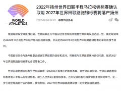 2022年扬州世界田联半程马拉松锦标赛确认取消