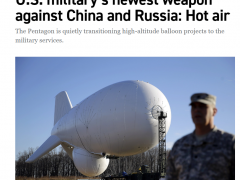 抗中新武器？五角大楼想用“热气球”跟踪高超音速武器，被网友讽刺