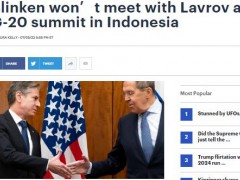 美媒：G20外长会议期间布林肯与拉夫罗夫没有会晤计划