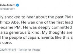 快讯！新西兰总理阿德恩称听到安倍晋三遭枪击的消息“深感震惊”