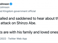 快讯！英国首相约翰逊就安倍被枪击事件表态：感到震惊和悲伤