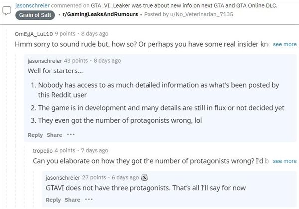 爆料了但又没完全爆料!网传GTA6不会采用三主角设计