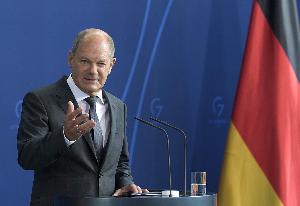 G7 峰会上的德国总理朔尔茨。图源:视觉中国