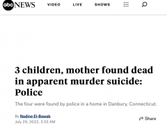 美一36岁母亲涉嫌杀害三个孩子后自杀，当地官员：真正可怕的事件